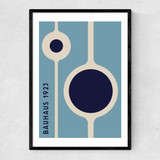 Bauhaus Blue Circle Narrow Black Frame