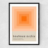 Bauhaus Orange Squares Narrow Black Frame