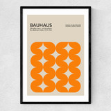 Bauhaus Orange Curves Narrow Black Frame