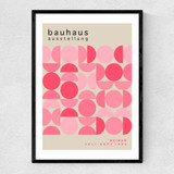 Bauhaus Pink Semi Circles Narrow Black Frame