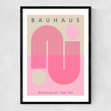 Bauhaus Pink Curve Narrow Black Frame