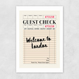 London Guest Check Unframed Print