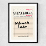 London Guest Check Narrow Black Frame