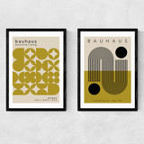 Olive Bauhaus Set Narrow Black Frame