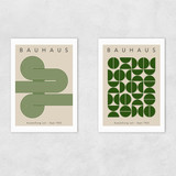 Green Bauhaus Set Unframed Print