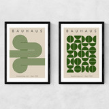 Green Bauhaus Set Narrow Black Frame