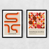Warm Bauhaus Set Narrow Black Frame