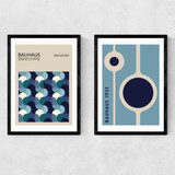 Blue Bauhaus Set Narrow Black Frame