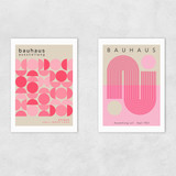 Pink Bauhaus Set Unframed Print