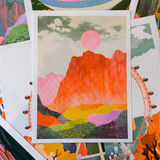Neon Mountains by OHH DEER - Art Print - East End Prints Unframed Print