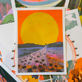 Red Sunset Landscape by OHH DEER - Art Print - East End Prints Unframed Print