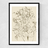 Farmhouse Flowers Narrow Black Frame