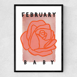 February Baby Narrow Black Frame