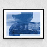 Abstract Shapes Blue Narrow Black Frame