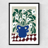 Greenery In A Vase Narrow Black Frame