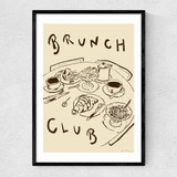 Welcome To Brunch Club Narrow Black Frame