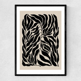 Black Botanical Poster Narrow Black Frame