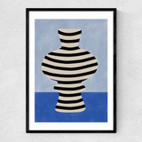 Blue Still Life III Narrow Black Frame