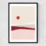 Pink & Red Landscape Narrow Black Frame