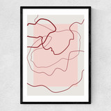 Pink & Red Lines Narrow Black Frame