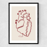Heart Line Narrow Black Frame