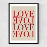 Love Typographic Narrow Black Frame
