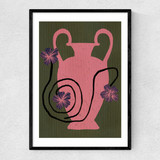 Out of Vase Blooms I Narrow Black Frame