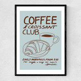 Coffee & Croissant Club Narrow Black Frame