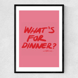 What's For Dinner Pink Narrow Black Frame