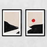 Beige & Black Landscape Set