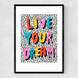 Live Your Dream Narrow Black Frame