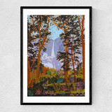 Embroidered Yosemite Narrow Black Frame