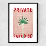 Private Paradise Palm Narrow Black Frame
