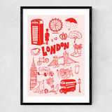 I Love London Narrow Black Frame