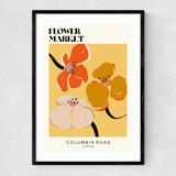 Columbia Road: Warm Blooms Narrow Black Frame