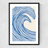 Wavy Lines Narrow Black Frame