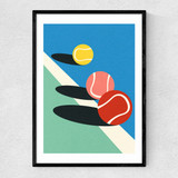 3 Tennis Balls Narrow Black Frame