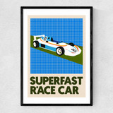 Superfast Race Car Narrow Black Frame