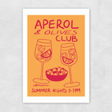 Aperol & Olives Club Unframed Print