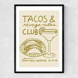 Tacos & Margarita Club Narrow Black Frame