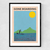 Gone Boarding Narrow Black Frame