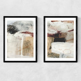 Marked Surface Diptych Narrow Black Frame