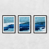 Arctic Landscape Triptych Narrow Black Frame