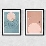 Fly Away Diptych Narrow Black Frame