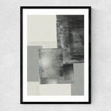 Monochrome Blocks I Narrow Black Frame