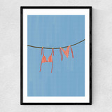 Bikini Washing Line Narrow Black Frame