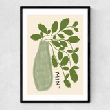 Mint Plant Narrow Black Frame