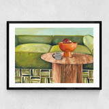 Green Velvet Narrow Black Frame