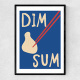 Dim Sum and Chopsticks Narrow Black Frame