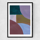 Painted Shapes II Narrow Black Frame